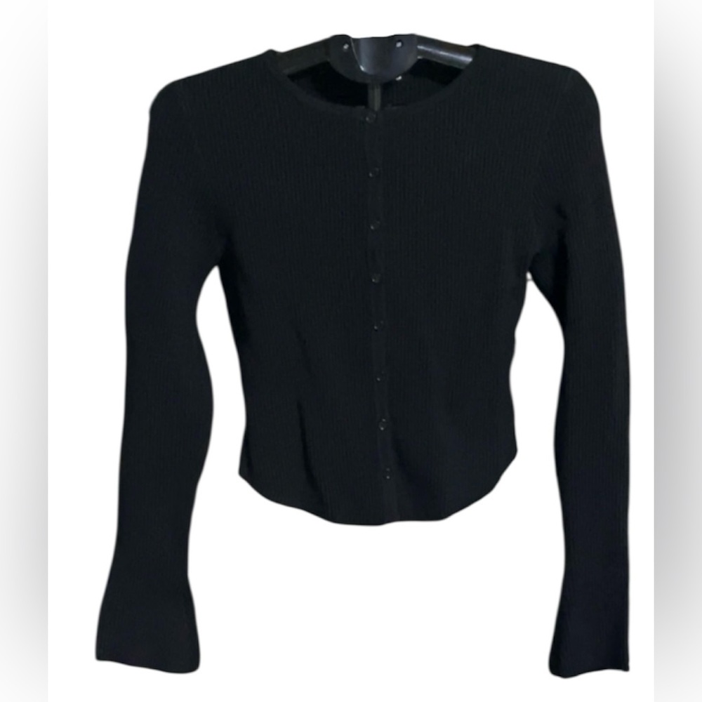 House of CB Sylvia Bllack  Ribbed Knit Cardigan